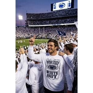 Penn State White Out Shirt 2XL White Nittany Lions Football Front & Back Graphic